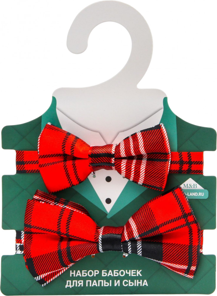 Набор галстук бабочка «Красная клеточка» | Новый год для малышей: Новогодние друзья | Mum&Baby