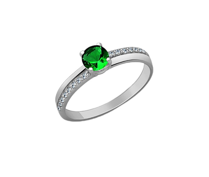 Кольцо из серебра с алпанитом и фианитами | Lucente Silver