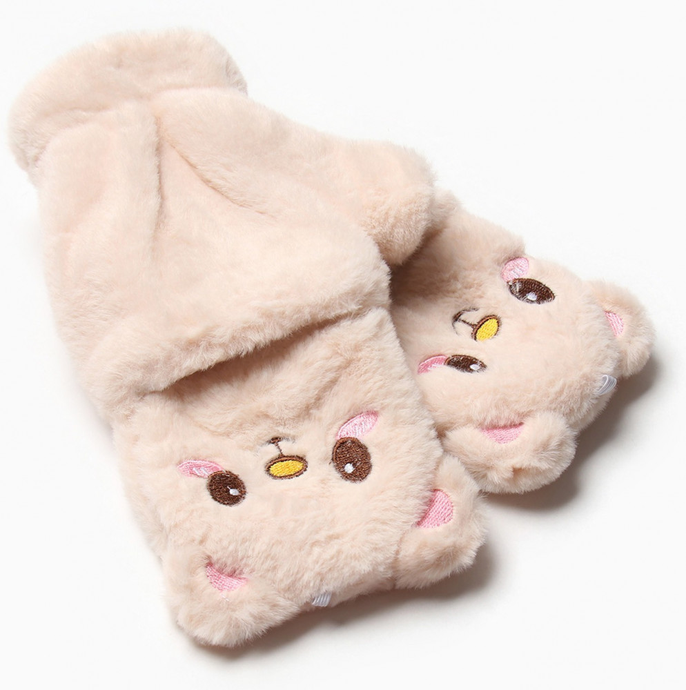 Варежки женские «Мишка» | MINAKU