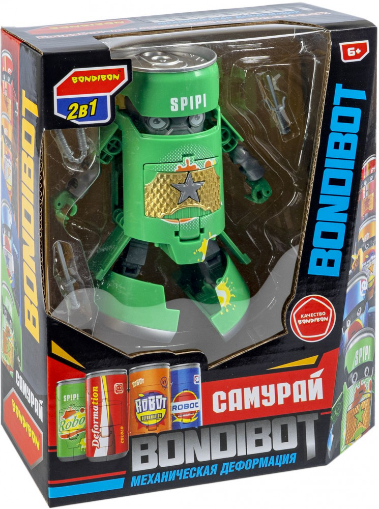 Трансформер-банка «Робот-друид, самурай с оружием» | Bondibot | Bondibon