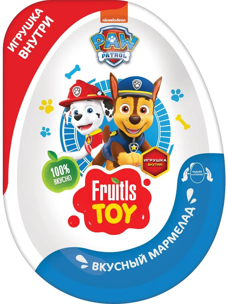 Мармелад в пластиковом яйце с игрушкой «Щенячий патруль» | Конфитрейд