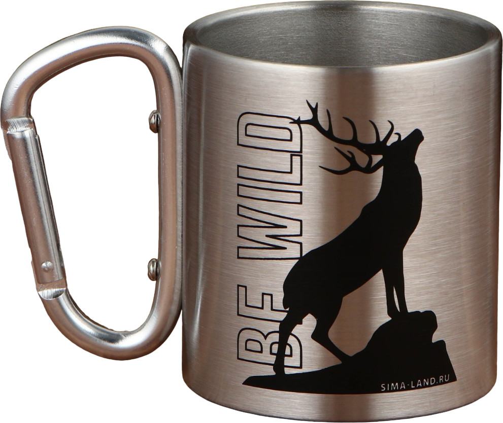 Кружка с карабином «Be wild» | Mode Forrest