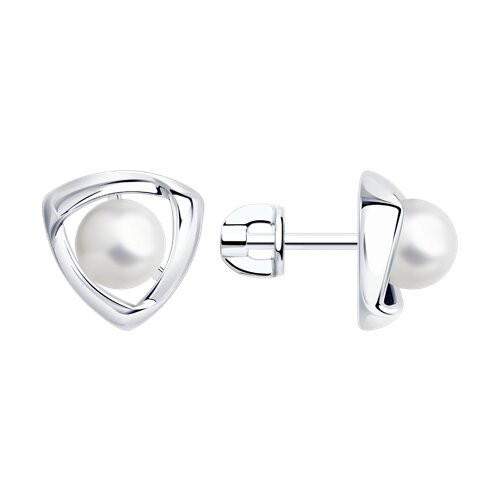 Серьги из серебра с жемчугом