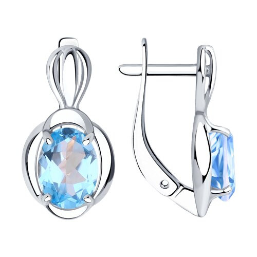 Серьги из серебра с топазами | Diamant