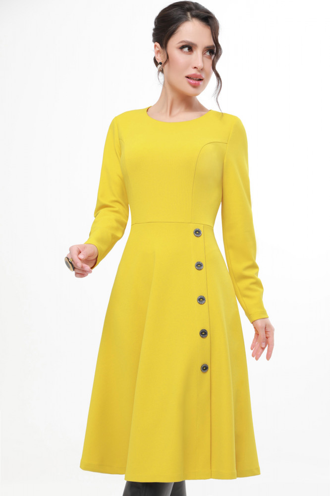 Платье женское с декоративными пуговицами | DStrend