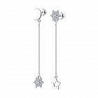 Серьги из серебра с фианитами