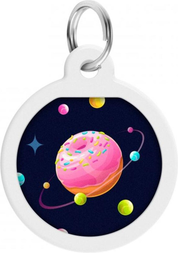 Адресник для собак и кошек с QR-паспортом «Вселенная пончиков» | Smart ID | Waudog