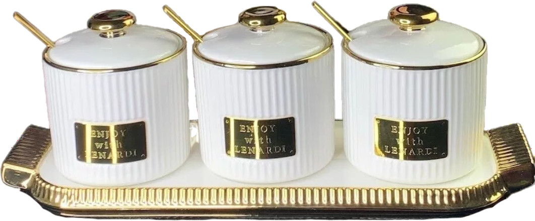 Набор баночек с ложками на подставке | Lenardi