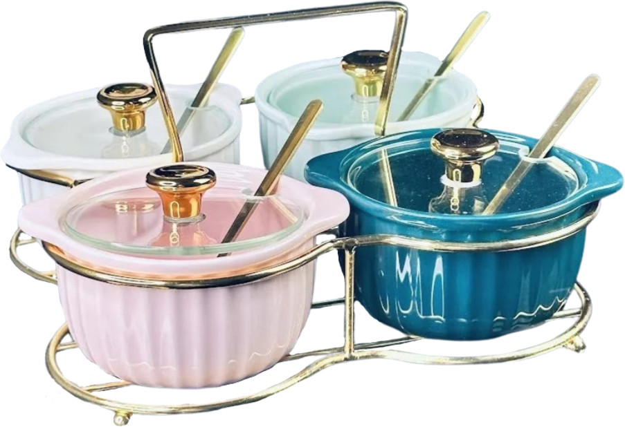 Набор баночек с ложками на подставке | Lenardi