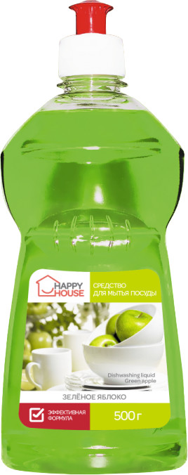 Средство для мытья посуды «Зеленое яблоко» | Happy House | Romax