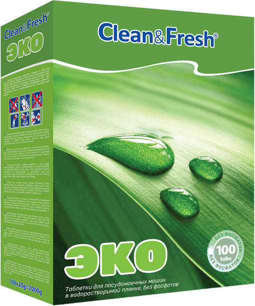 Таблетки для посудомоечной машины «Эко. Всё в 1» | Clean&Fresh