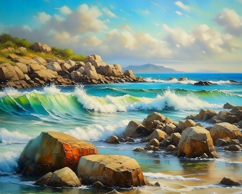 Картина по номерам «Каменистый берег» | Арт Фея