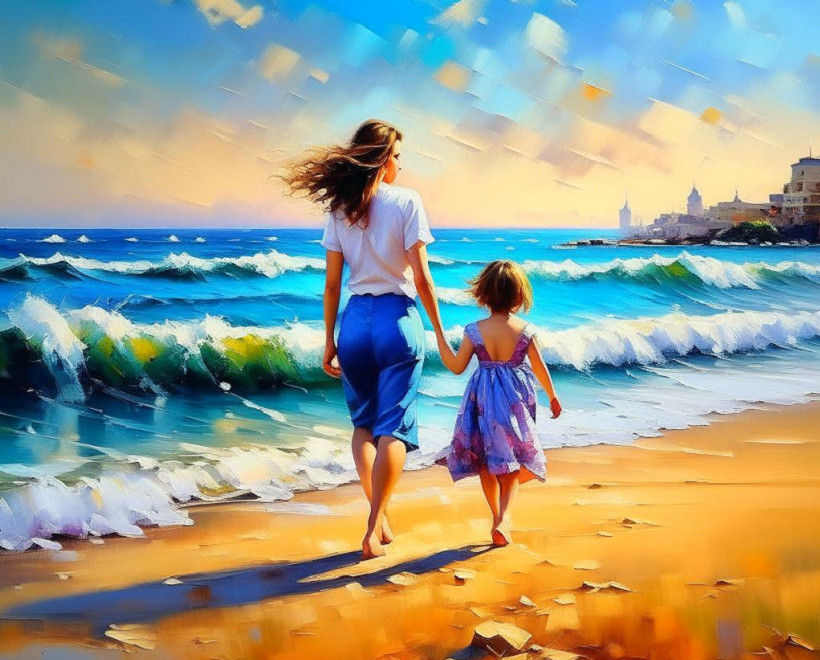 Картина по номерам «Прогулка по берегу» | Арт Фея