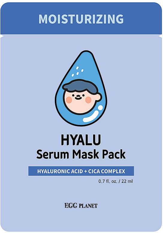 Маска тканевая для лица с гиалуроновой кислотой «Hyalu serum» | Egg Planet | Daeng Gi Meo Ri