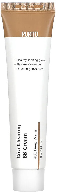 BB-крем для чувствительной кожи лица SPF 38 «Cica Clearing BB Cream», оттенок 31 Deep Warm | PURITO