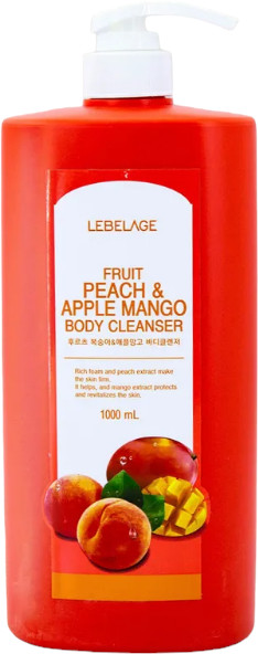 Гель для душа с экстрактом персика и манго «Fruit Peach and Apple Mango Body Cleanser» | Lebelage