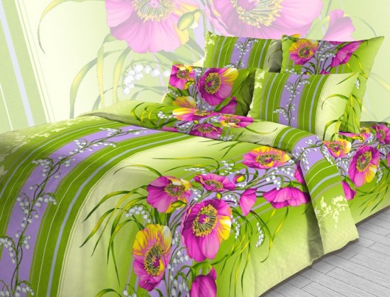 Комплект постельного белья «Полевой роман» (арт. 3791/2, 1,5-спальный, бязь, 2 наволочки 70х70) | ТДЛ Текстиль