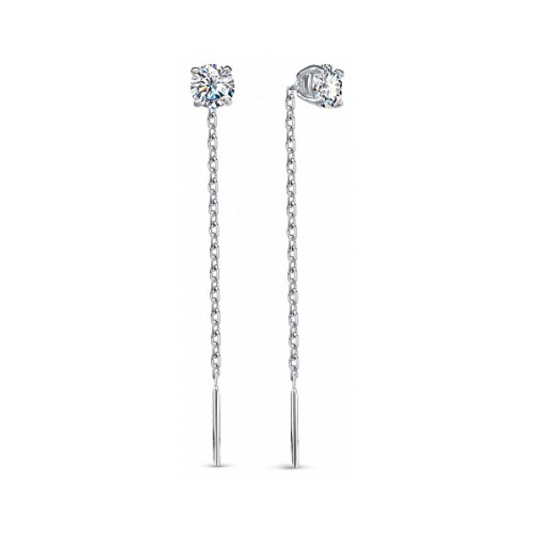 Серьги из серебра с фианитами | Lucente Silver