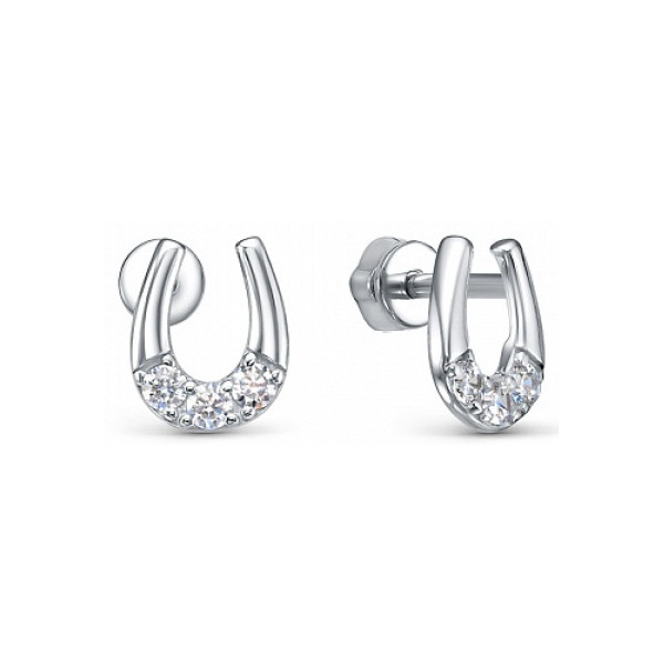 Серьги из серебра с фианитами | Lucente Silver