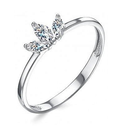 Кольцо из серебра с фианитами | Lucente Silver