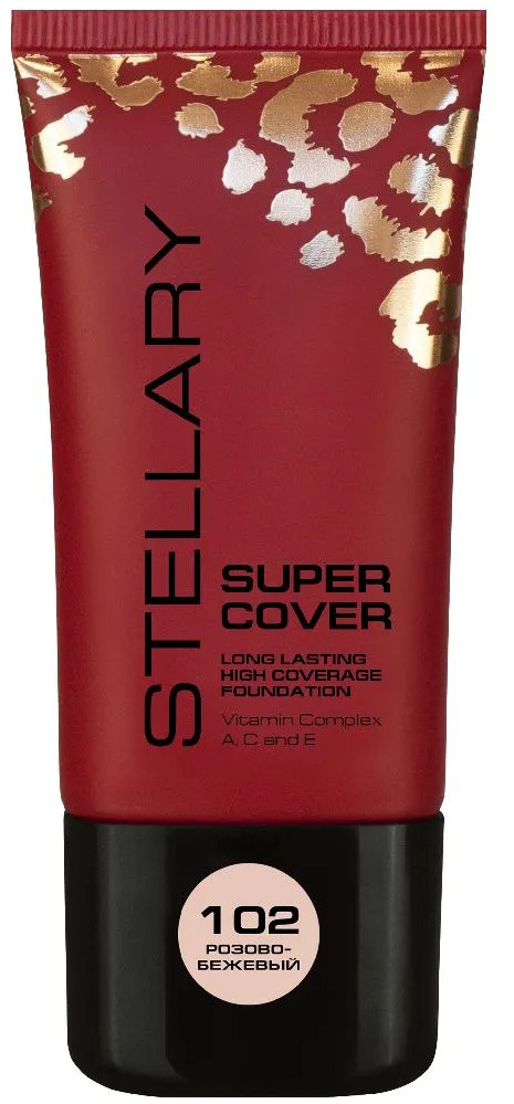 Крем тональный выравнивающий «Super cover», тон 102 Розово-бежевый | Stellary
