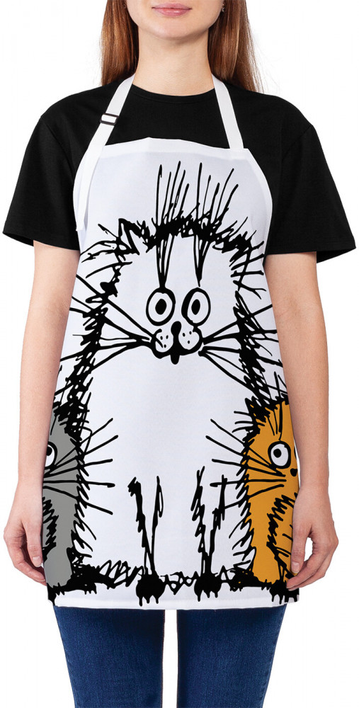 Фартук «Мохнатые коты» | Мохнатые коты | JoyArty