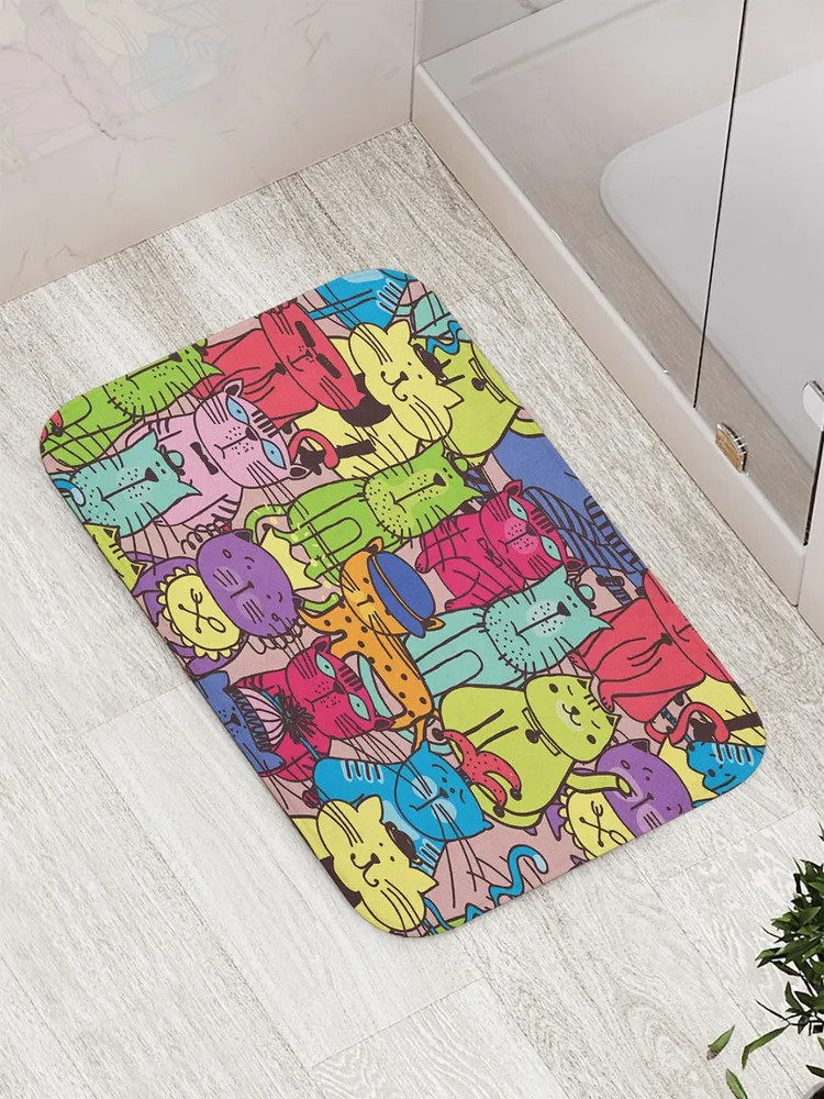 Коврик для ванной комнаты «Кошачья площадь» | Кошачья площадь | JoyArty