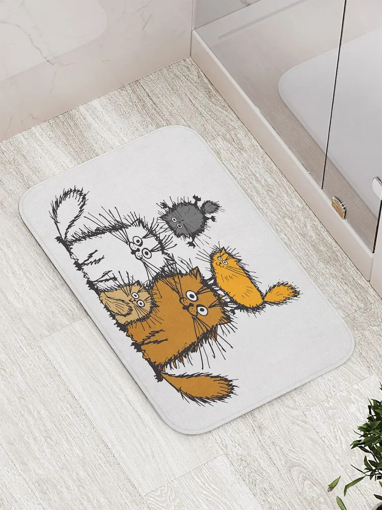 Коврик для ванной комнаты «Семейство котов» | Семейство котов | JoyArty