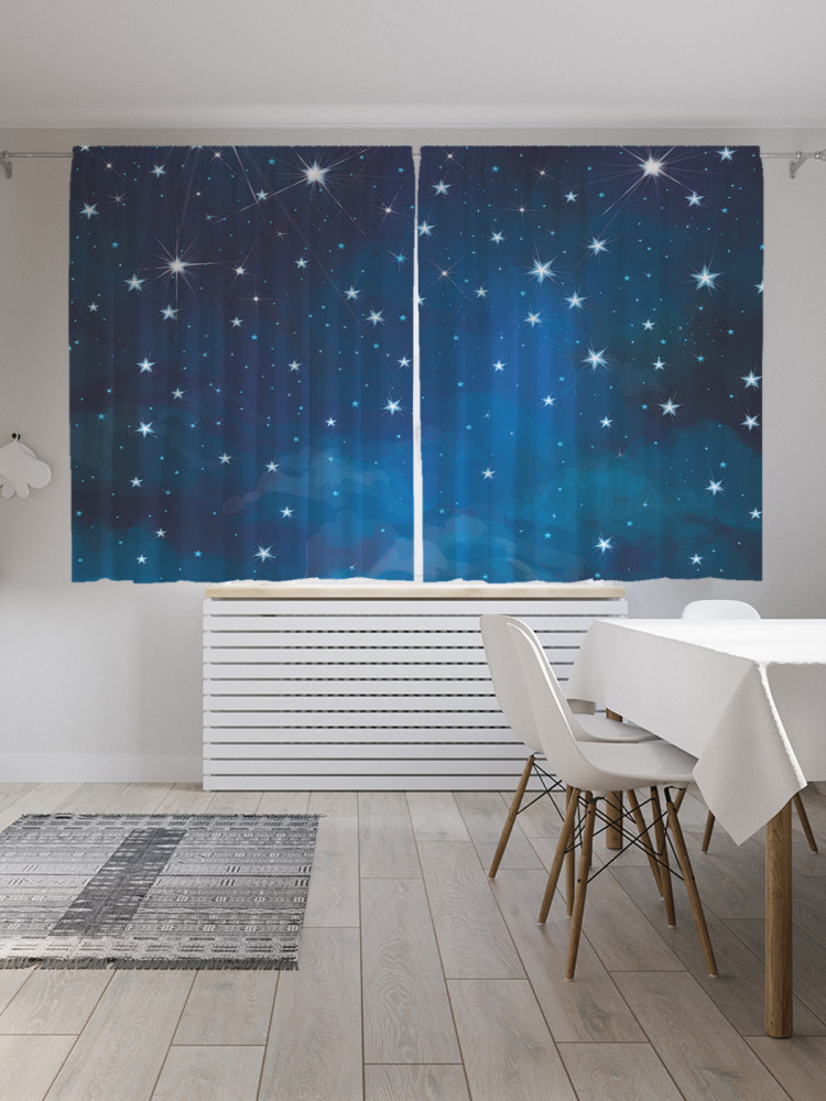 Комплект штор с фотопечатью «Звездное небо» | Звездное небо | JoyArty