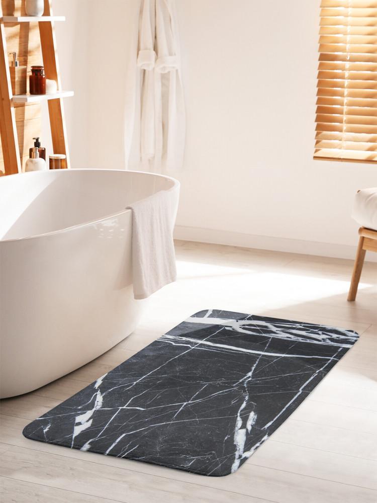 Коврик для ванной комнаты противоскользящий | Штрихи на мраморе | JoyArty