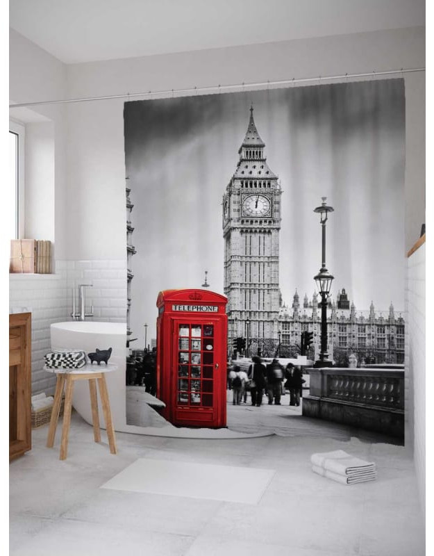 Штора для ванной «Звонок из Лондона» | Звонок из Лондона | JoyArty