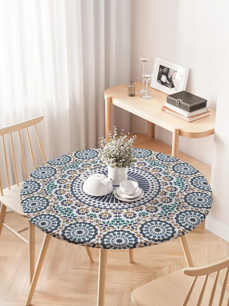 Скатерть на резинке «Круговое цветение» | Круговое цветение | JoyArty