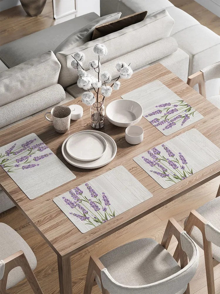 Набор салфеток сервировочных «Лаванда у забора» | Лаванда у забора | JoyArty