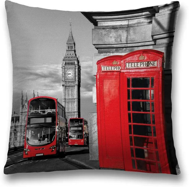 Наволочка декоративная «Эксурсия по Лондону» | Эксурсия по Лондону | JoyArty