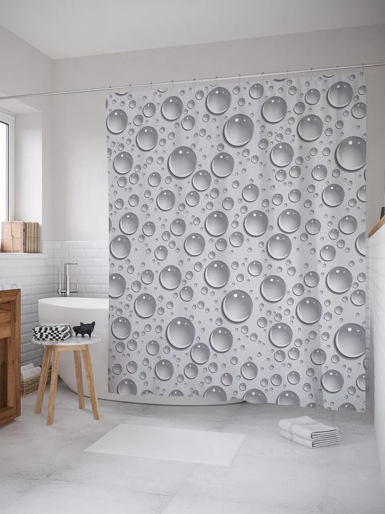 Штора для ванной «Воздушные пузыри» | Воздушные пузыри | JoyArty