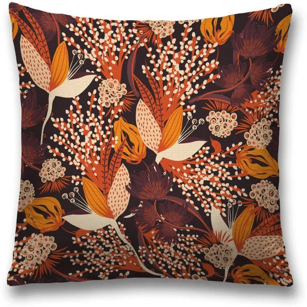 Наволочка декоративная на молнии | Осенние цветы | JoyArty