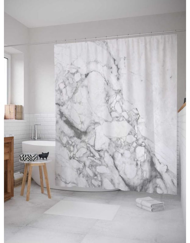 Штора для ванной «Серый мрамор» | Серый мрамор | JoyArty