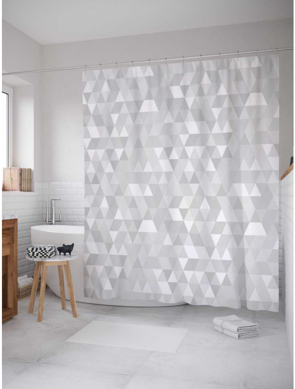 Штора для ванной «Треугольники» | Треугольники | JoyArty