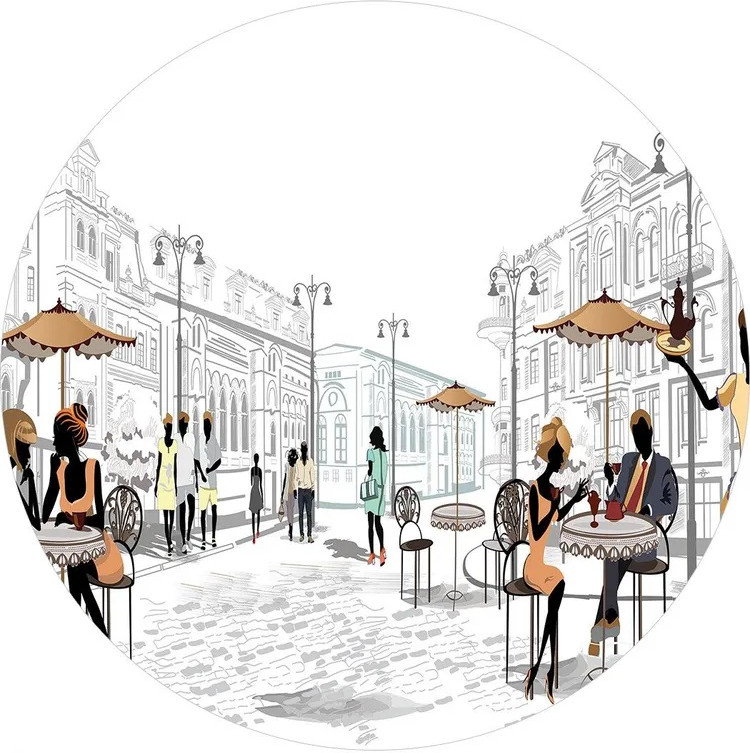 Скатерть на резинке «Летние столики кафе» | Летние столики кафе | JoyArty