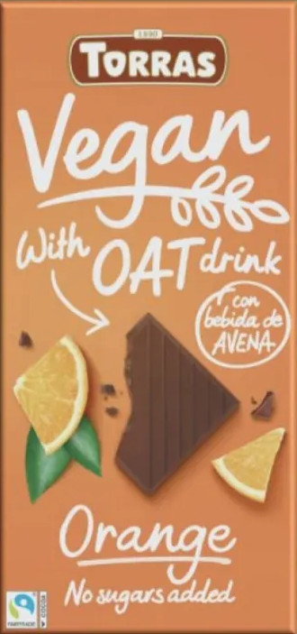 Шоколад темный с пастой из фундука и кусочками апельсина | Torras
