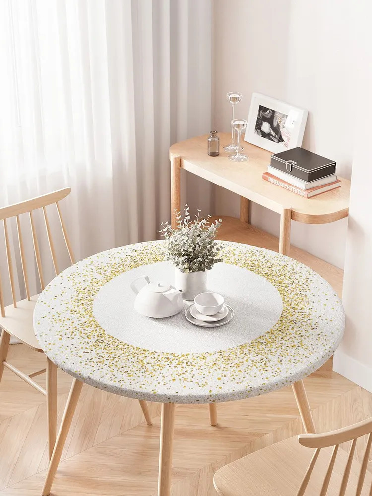 Скатерть на резинке «Золотые брызги» | Золотые брызги | JoyArty