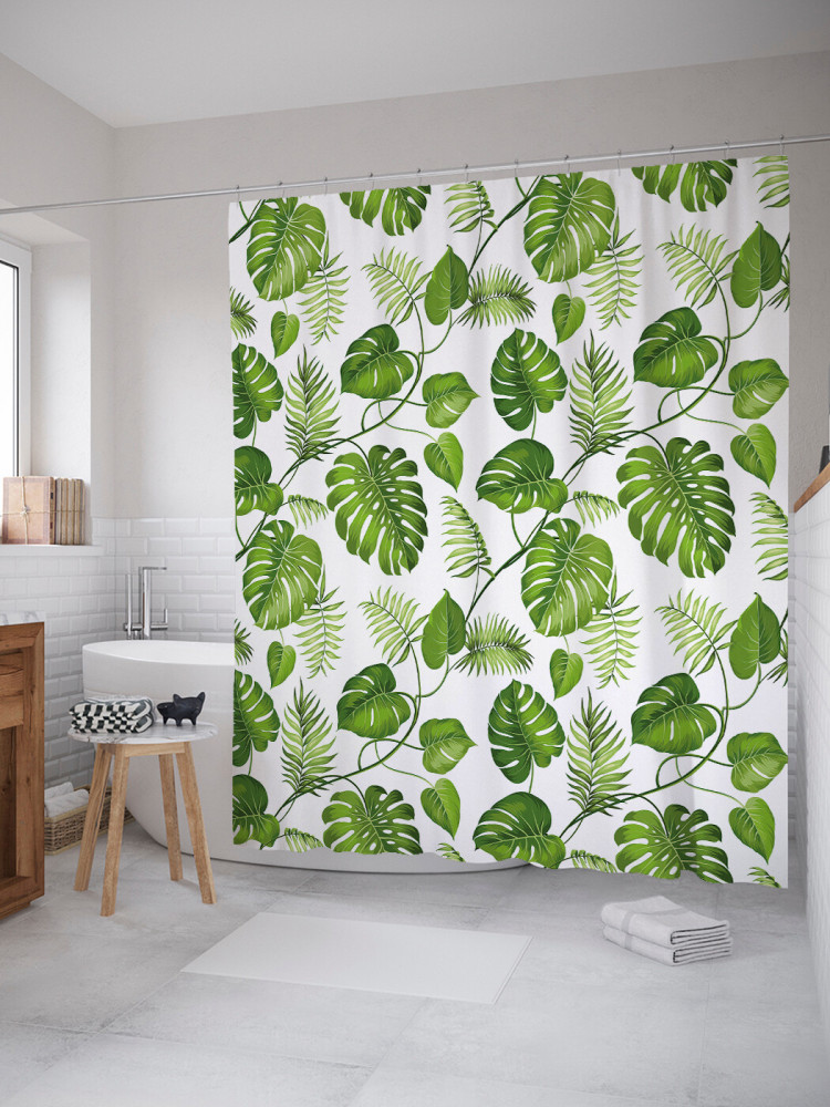 Штора для ванной «Лианы монстеры» | Лианы монстеры | JoyArty