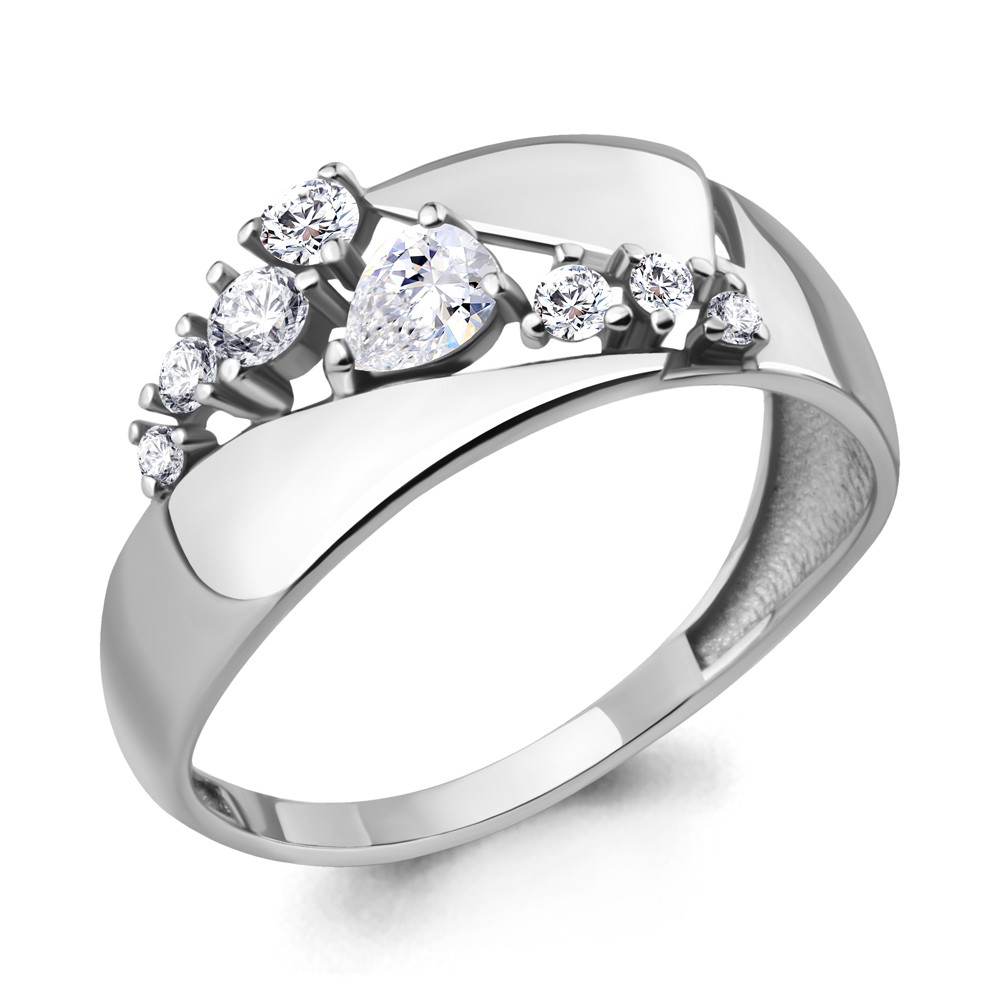 Кольцо из серебра с фианитами | Aquamarine