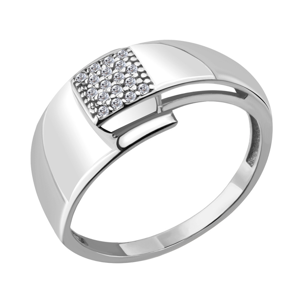 Кольцо из серебра с фианитами | Aquamarine