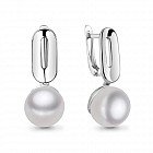 Серьги из серебра с имитацией жемчуга