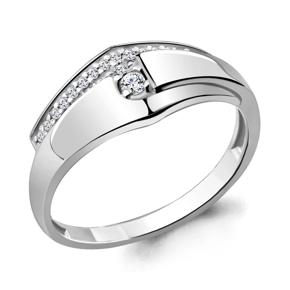 Кольцо из серебра с фианитами | Aquamarine