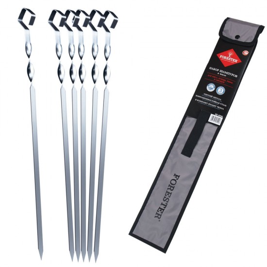 Набор шампуров больших (6 шт), в чехле | Forester