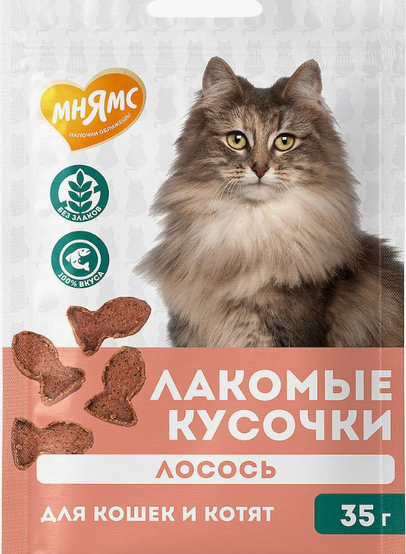 Лакомство для кошек со вкусом лосося | Мнямс
