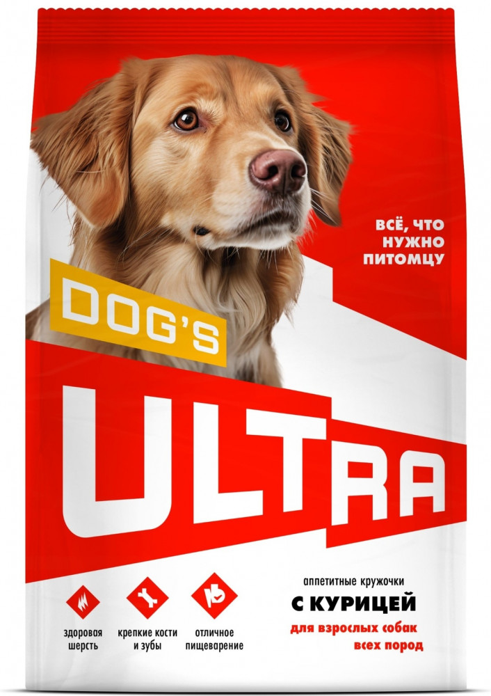 Корм для взрослых собак всех пород сухой с курицей | Ultra