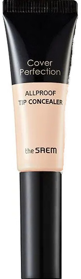 Консилер для маскировки недостатков «Cover Perfection Allproof Tip Concealer», оттенок 1.0 Clear Beige | The Saem